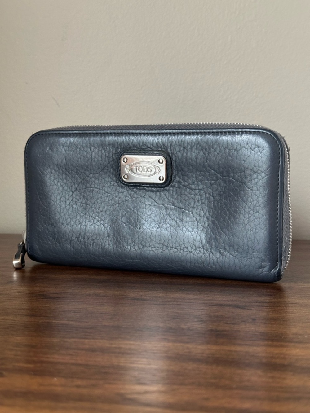 Tod’s Black Leather Continental Wallet